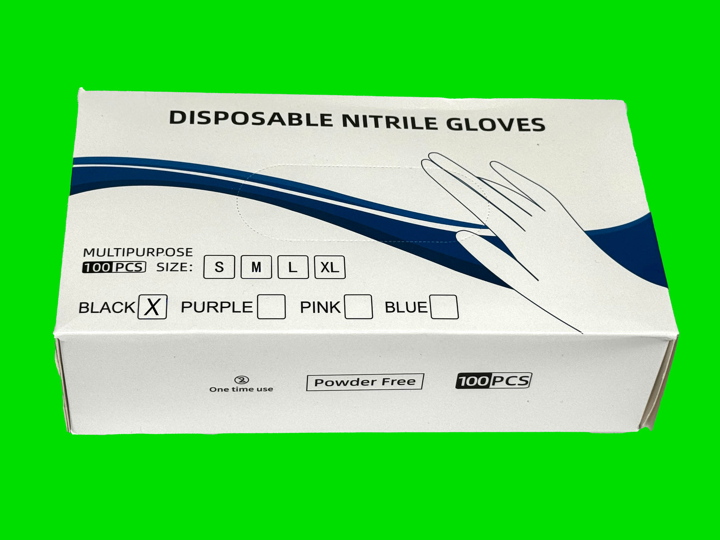 Black Disposable Nitrile Gloves, no powder